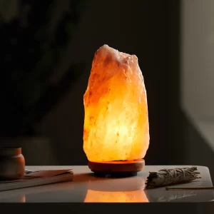 Himalayan Salt Lamp with Wooden Base