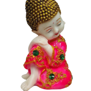 Baby Sleeping Buddha Statuette - Fluo Pink