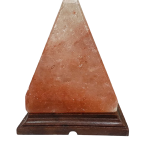 Pyramid Himalayan Salt Lamp with wooden base